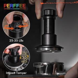 커피 임팩트 템퍼 58.35mm 조절 가능한 압력 25-35LBs 스테인리스 스틸 에스프레소 리플 베이스 머신용 일