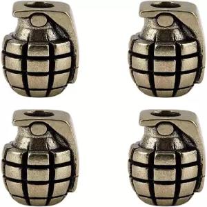 파라코드 랜야드용 4팩 수류탄 황동 비즈 19.5x13x13.5mm 모양 유럽 스타일 열쇠고리 펜던트 참 DIY 주얼리