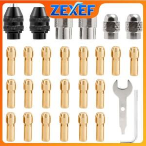 ZEXEF 10 개세트 Dremel 로타리 도구 용 미니 소형 드릴 황동 콜렛 척 액세서리 세트 0.5-3.2mm 및 너트
