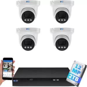 GW Security 8 채널 NVR HD 2MP 4K 30FPS 얼굴/사람/차량 감지 PoE 카메라 시스템 IP 마이크 스마트 AI 돔