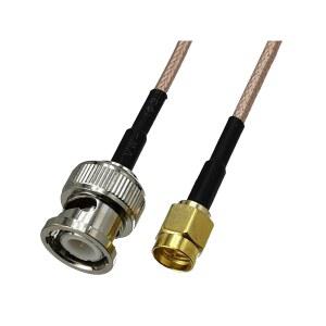 TV안테나선 케이블 1PCS RG316 BNC 점퍼 남성 변환기 5M RF 콘센트 콘센트SMA 피그테일 커넥터 4인치 FJP610 동축