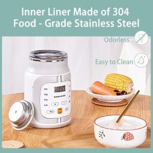 SUNATUR 600ml 전기 밥솥 스튜 냄비 슬로우 쿠커 미니 죽 휴대용 수프