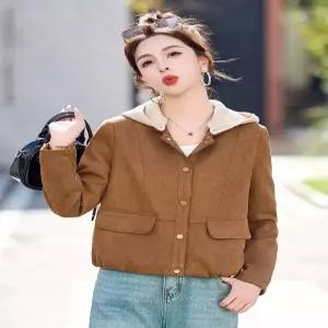봄 캐주얼 점퍼 야구 코트 쇼트 여자점퍼 집업 항공 후드 원템1