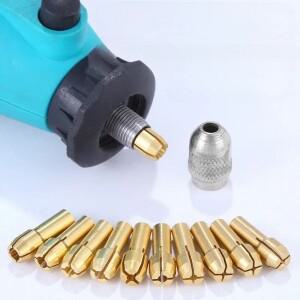 511 개세트 Dremel 로타리 도구 용 미니 소형 드릴 황동 콜렛 척 액세서리 세트 0.5-3.2mm 및 너트