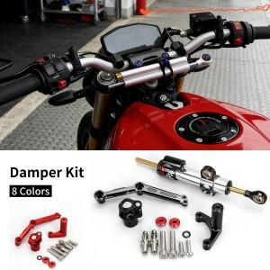 오토바이 조정 가능한 스티어링 댐퍼 브래킷 CNC 알루미늄 안정기 지원 Ducati Monster 797 821 1200 2014-