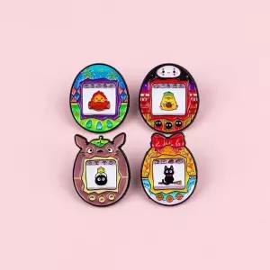 4개 세트 귀여운 요정 에나멜 핀 타원형 금속 브로치 백팩 모자 가방 칼라 배지 패션 쥬얼리 컬렉션 선물