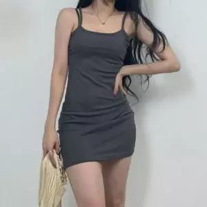 [하프클럽/]타이트핏 미니멀사이즈 하프기장 슬리브리스 롱드레스기본템