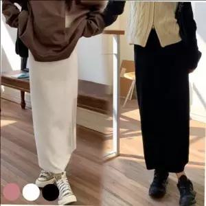 [하프클럽/]스판 롱스커트 훌륭한 뒷트임가을스커트코디 프리미엄