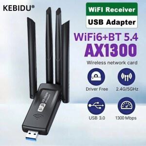 컴퓨터동글이 1300MBPS WIFI 네트워크 동글 PC노트북 블루투스 카드 드라이버 무선 수신기 4G5GHZ USB AX1300 안테나