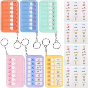 ZORZA 6PCS 휴대용 안무 플래너 열쇠고리 및 행동 추적기 크리에이티브 DIY 작업 보드 체크리스트 메모