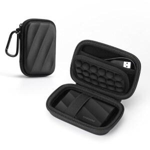 [미국배송] 삼성호환 T9 / T7 쉴드 휴대용 SSD 드라이브 USB 4TB 2TB 1TB 여행용 보관 보호 커버백(블랙)과 호환되는 하드 케이스