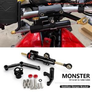 새로운 오토바이 액세서리 스티어링 댐퍼 스태빌라이저 브래킷 키트 Ducati Monster 821 1200 797 2014-202