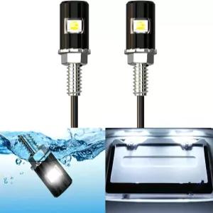 와이멜토이 번호판 라이트 나사 볼트 LED 2V 방수 전구 오토바이 태그 트럭 RV ATV 쿨 화이트(2PCS)용으로