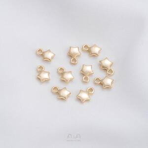 금속 펜던트 도매 14K 금도금 광택 3D 별 달 DIY 팔찌 귀걸이 쥬얼리