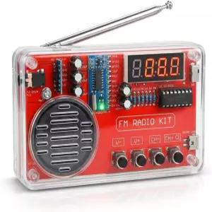 긱펀 휴대용 FM 라디오 DIY 키트 LED 디스플레이 폰 잭 자동 스테이션 검색 기능을 갖춘 납땜 연습