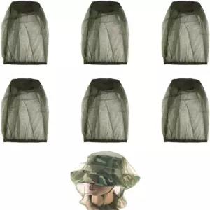 6Pcs 네트 페이스 메쉬에 미세 구멍이 추가되어 있으며 캠핑 하이킹 낚시용 모기 모자 마스크 커버로 곤충