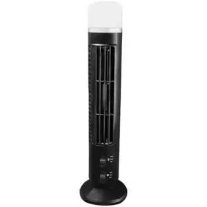 포 타워 선풍기 90도 진동 USB 휴대용 소형 책상 조명 3인치 침실용 사무용 무검 테이블 블랙