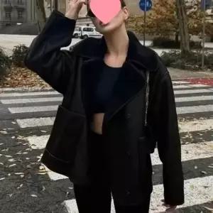 무천도사 여자 여성 가을 재킷 가죽 삼색 점퍼 코트 긴팔 칼라 털 일체형 KKE3