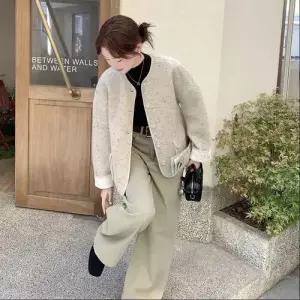 무천도사 여성 여성용 페이크 재킷 일체형 퍼 가죽 코트 KKE1