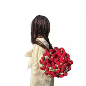 수제 블랭킷 꽃다발 장미 담요 뜨개질 인테리어 방석 핸드메이드 소품 완제품 재료