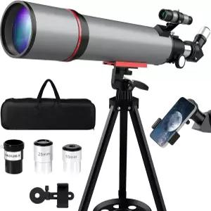 성인 및 망원경 초보자를 위한 90mm 구경 굴절기 고출력 휴대용 천문 휴대폰 어댑터 삼각대 가방 남성용