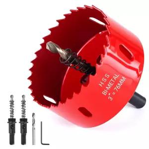 멜스톰 3인치 홀 톱 76mm M42 HSS 바이메탈 커터 목재 플라스틱 보드 천장 건식 벽체 및 얇은 금속 시트를