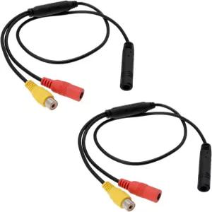 OOTEC 2PCS 후방 카메라 어댑터 케이블 4핀 남성에서 CVBS RCA 여성 비디오 배선 길이 555cm 신호