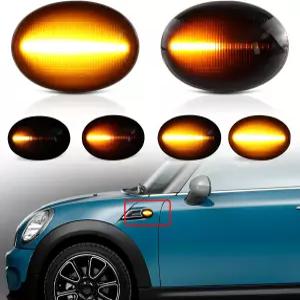 MINI 쿠퍼 R55 R56 R57 R58 R59 2006-2015용 페톤오토 LED 사이드 마커 라이트 어셈블리 훈제 렌즈 순차