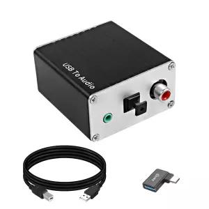 XMSJSIY USBA/TypeC to 동축 광 토슬링크 SPDIF 35mm AUX 스테레오 오디오 어댑터 USB 디지털 디코더