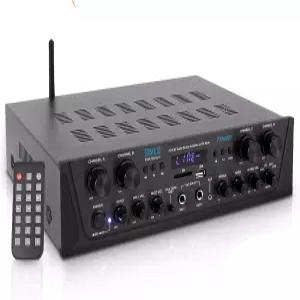 블루투스가 장착된 파일 500W 노래방 앰프 - 4채널 스테레오 출력 전면 패널 Aux In MIC1 / 에코 및 토크