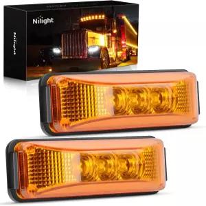 Nilight 2PCS 39인치 전방 후방 사이드 마커 조명 3개 LED 앰버 클리어런스 표시등 방수 밀폐 표면 장착 2V