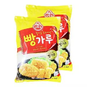 오뚜기 즐거운 요리시간 빵가루 1kg 2개 튀김 빵 제과