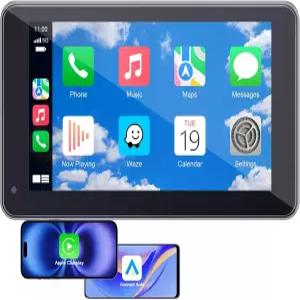 7인치 무선 CarPlay 및 Android 자동 화면 AirPlay 미러링 FM/AUX 오디오가 된 휴대용 자동차 디스플레이