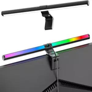 샘폰 RGB 모니터 라이트 바 아이케어 듀얼 리딩 스크린 램프 9가지 모드 게이밍 백라이트 LED 컴퓨터 3가지