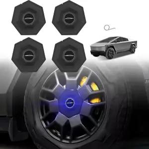 테슬라 사이버트럭 2026 2025 2024와 호환되는 베스트EvMod 4PCS 플로팅 오토 라이트 풀 커버리지 휠 센터