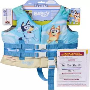 SwimWays 블루이 라이프 재킷 해안 경비대 승인 수영 조끼 3355파운드