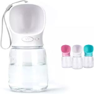VehiGo 550ml / 18.6온스 휴대용 반려견 물병 음용 공급기 포함 산책 하이킹 및 여행 중 정수기 화이트