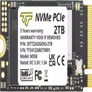 타임텍 2TB M.2 2242 SSD NVMe PCIe Gen3x4 양면 읽기/쓰기 속도 최대 2 500/1 700MB/s Tpad E15 / 11e