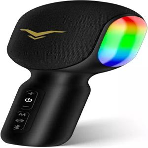무선 블루투스 노래방 마이크 5in 휴대용 다이내믹 RGB 조명 자동차 여행 홈 파티용 미니 기계 음악 듀엣