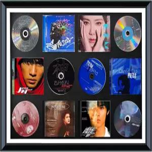 CD 케이스 CD/DVD 수납 랙 스탠드 우드 디스플레이 케이스/프레임 고화질 강화 유리 패널로 표준 사이즈