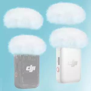 DJI MIC 2용 4팩 퍼리 마이크 윈드스크린 팝 필터 커버 배경 소음 감소 흰색 1용 제외