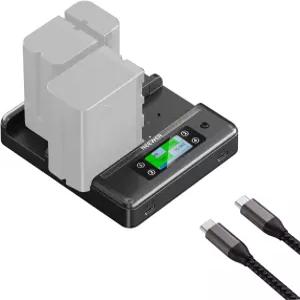 NPF550 750 캠코더 카메라 배터리 PD00W 고속 충전/듀얼 USB C/OLED 디스플레이/00W 타입 C 케이블 NWF4R과