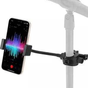마이크 스탠드 휴대폰 홀더 유연한 구스넥 360 메탈 볼 헤드 붐 암 튜브 파이프 음악 비디오 녹화용 마운트