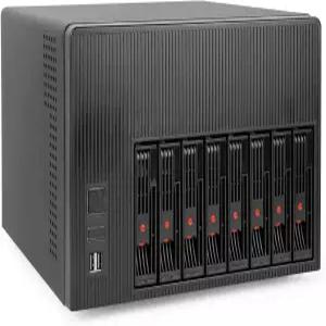 AUDHEID K7 8 베이 NAS 케이스 컴퓨터 인클로저 호환 Micro-ATX Mini-ITX 마더보드 팬 3개 트레이 8개