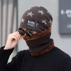 TBZ 방한용품 스터닝 넥워머 비니모자 브라운 겨울넥워머 방한용품 겨울방한용품 목토시