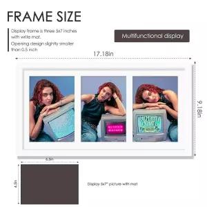 [정품] DUENPY 20.3x40.6cm(8x16인치) 콜라주 사진 액자, 12.7x17.8cm(5x7인치) 3개, 또는 (매트 제외) 수