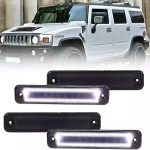Hummer H2 2003 2004 2005 2006 2007 2008 2009를 위한 반쿠브 전면 및 후면 LED 사이드 마커 조명 훈제