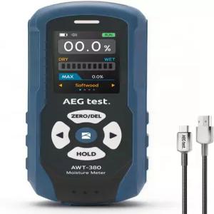 목재 건식 벽체 및 석조용 AEGTEST AWT-380 충전식 핀리스 수분 측정기 컬러 디스플레이가 있는 조정