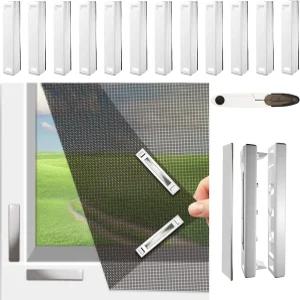 마그네틱 창문 스크린 조절 가능한 DIY 네트 최대 59인치 x 5인치 패스너 유리섬유 미세 메쉬 2 이 있는 집
