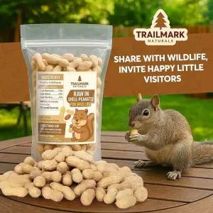 [정품] Trailmark Naturals - 4.5kg(10파운드) 다람쥐용 생 땅콩, 새와 야생 동물을 위한 쉘 땅콩 다람쥐